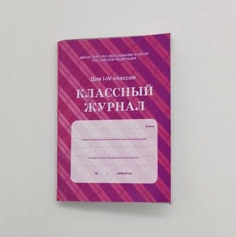 Классный журнал 3*4,5см розовый для кукол